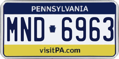 PA license plate MND6963