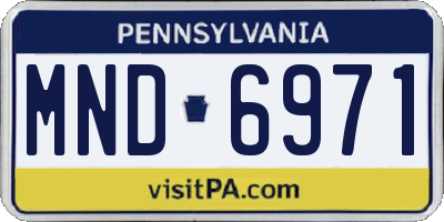 PA license plate MND6971