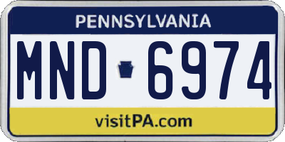 PA license plate MND6974