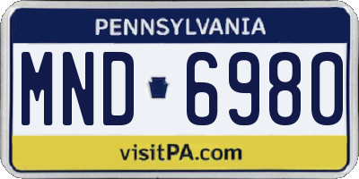 PA license plate MND6980