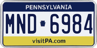 PA license plate MND6984