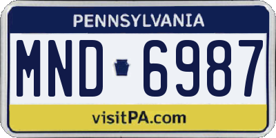PA license plate MND6987