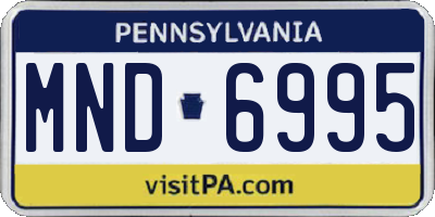 PA license plate MND6995