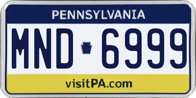 PA license plate MND6999