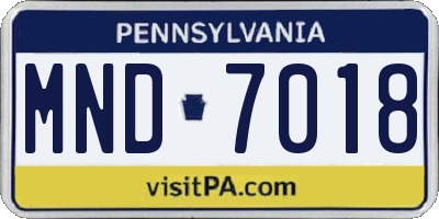 PA license plate MND7018