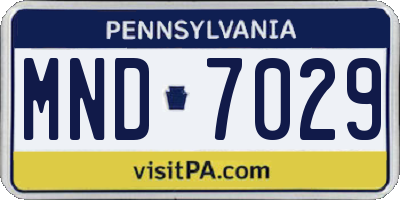 PA license plate MND7029