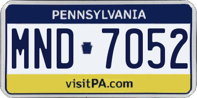 PA license plate MND7052