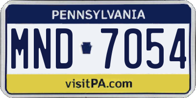 PA license plate MND7054