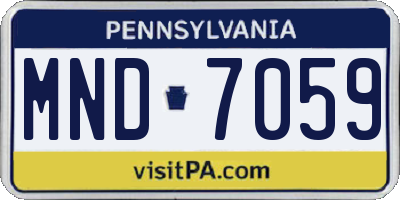 PA license plate MND7059