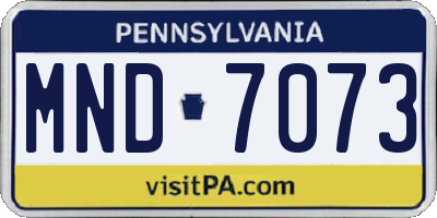 PA license plate MND7073