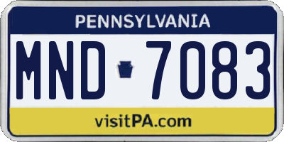 PA license plate MND7083
