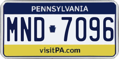 PA license plate MND7096
