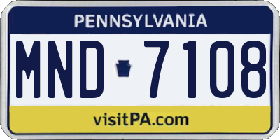 PA license plate MND7108