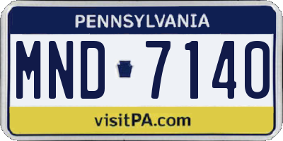 PA license plate MND7140
