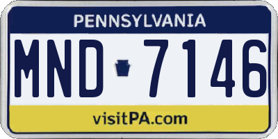 PA license plate MND7146