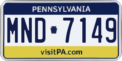 PA license plate MND7149