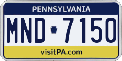 PA license plate MND7150