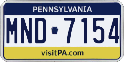 PA license plate MND7154