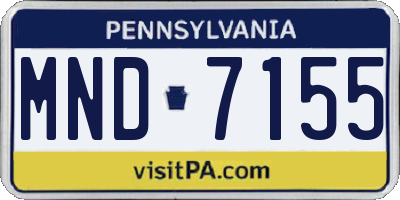 PA license plate MND7155