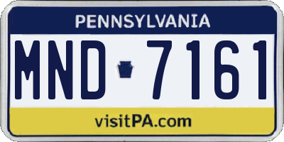 PA license plate MND7161