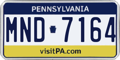 PA license plate MND7164