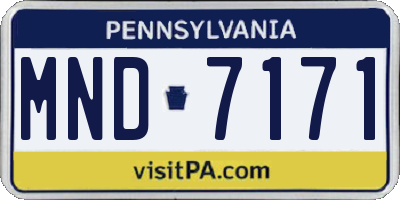 PA license plate MND7171