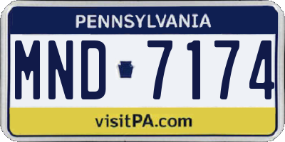 PA license plate MND7174