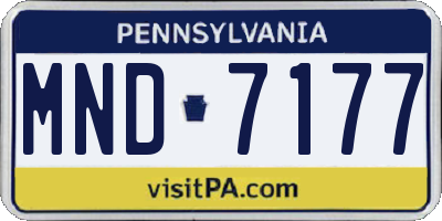 PA license plate MND7177