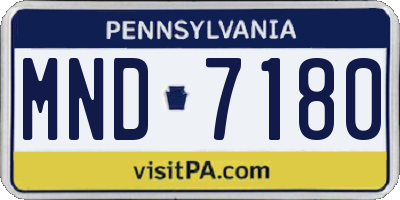 PA license plate MND7180