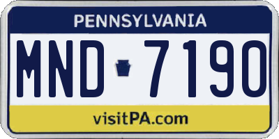 PA license plate MND7190