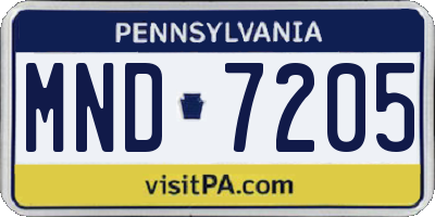 PA license plate MND7205