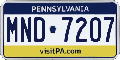 PA license plate MND7207