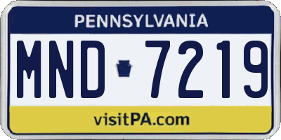 PA license plate MND7219