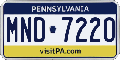 PA license plate MND7220