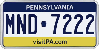 PA license plate MND7222