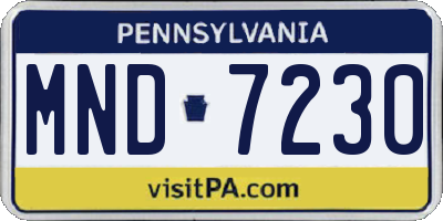 PA license plate MND7230