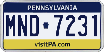 PA license plate MND7231