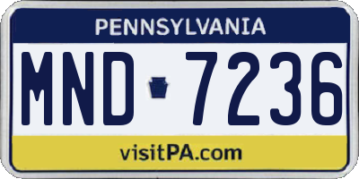 PA license plate MND7236