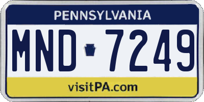 PA license plate MND7249