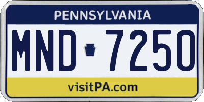 PA license plate MND7250