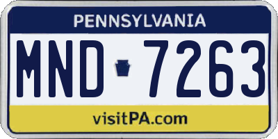 PA license plate MND7263