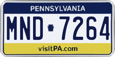PA license plate MND7264