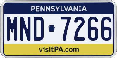PA license plate MND7266
