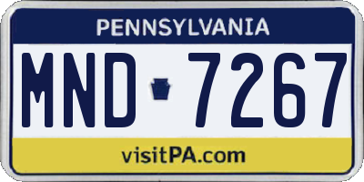 PA license plate MND7267