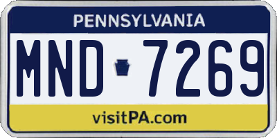 PA license plate MND7269