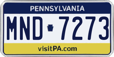 PA license plate MND7273
