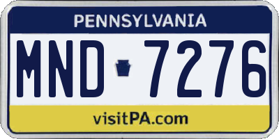 PA license plate MND7276