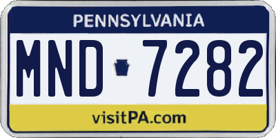 PA license plate MND7282