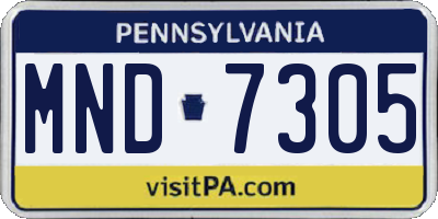 PA license plate MND7305