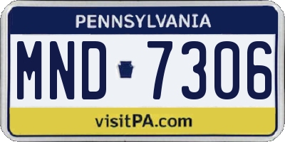 PA license plate MND7306